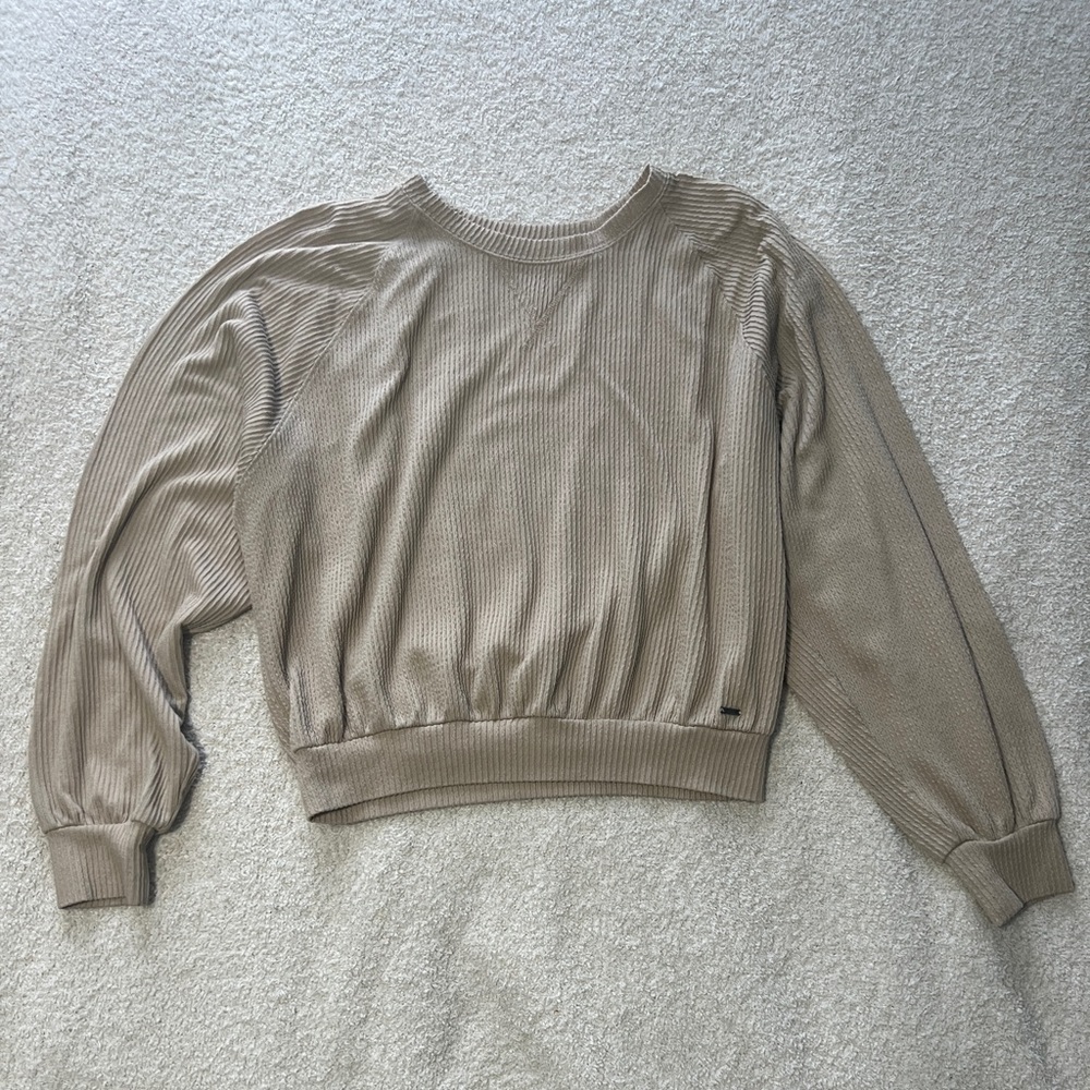Medium Hollister Boyfriend long sleeve shirt tan.